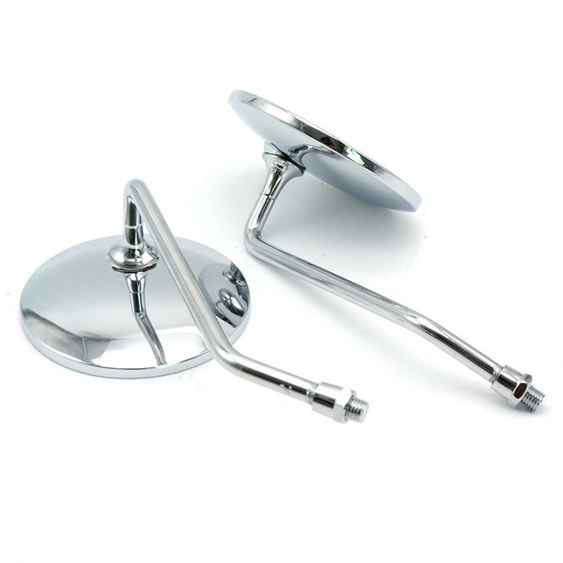 2x 10mm Chrome Round Motorcycle Rearview Mirrors For Triumph Bonneville T100 DM