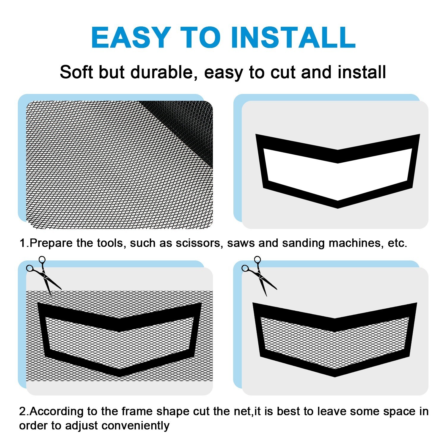 40″x 13″ Car Honeycomb Mesh Grill Spoiler Bumper Vent Grille Net 0.11″X0.23″