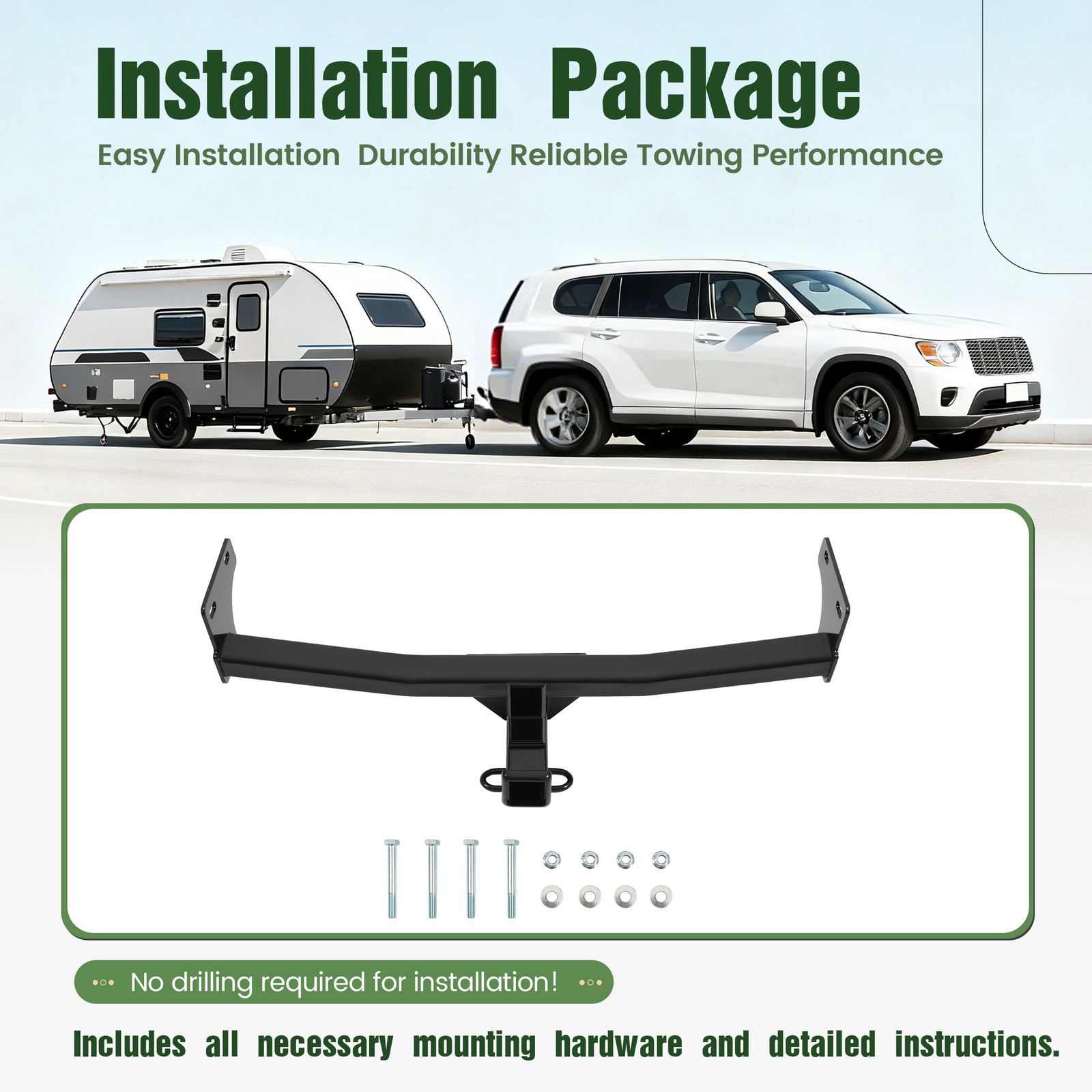 4000 LBS 2″ Receiver Class 3 Trailer Hitch Steel For Jeep Patriot Compass 11-17