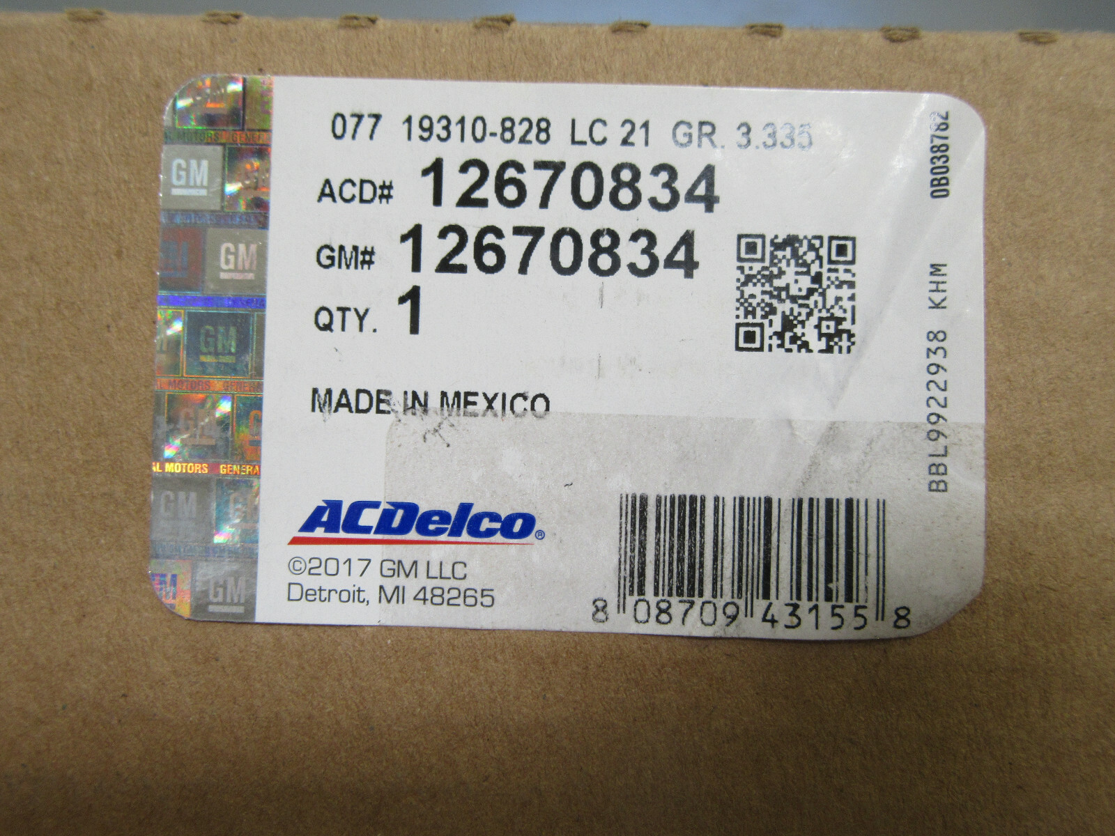ACDelco 12670834 Drive By Wire Throttle Body GM Genuine Parts for 2012-17 2.4L