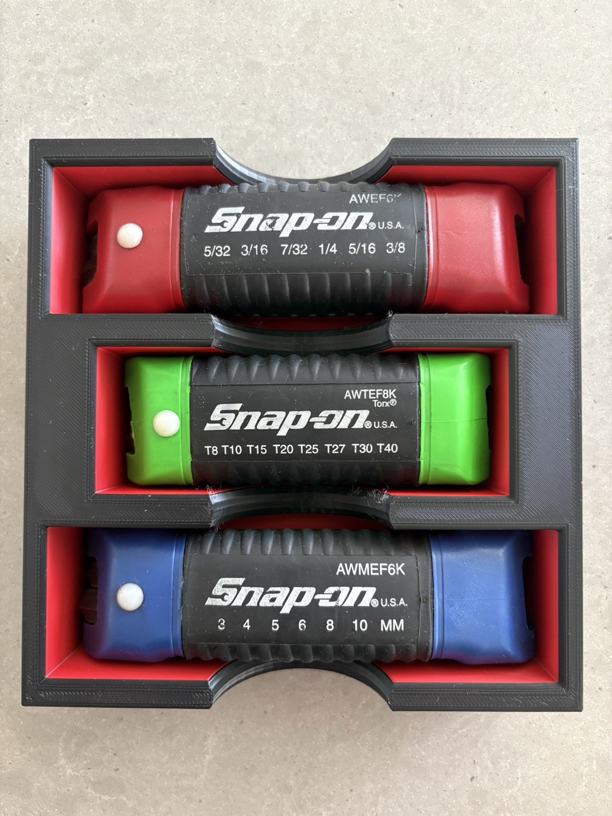 Snap-on Folding Hex & Torx Key Set Organizing Tray. (tools Not Included).