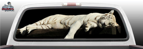 Lying Tiger Abstract Tattoo Graffiti Art Rear Window Graphic Decal Perf Truck