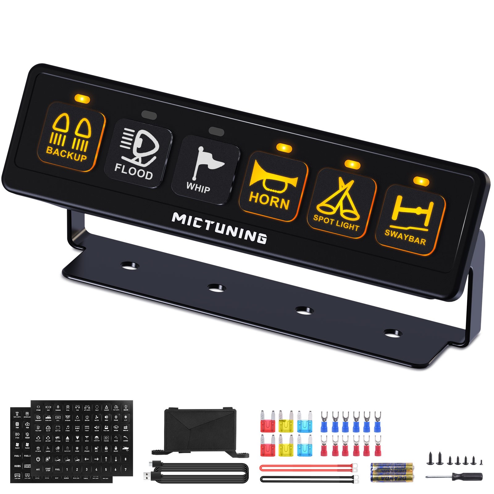 6 Gang Wireless Switch Panel,12V 80A Circuit Control Relay System Pods for Truck