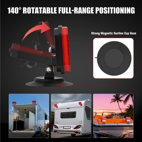 Wireless Magnetic Trailer Lights – Rechargeable LED TailLight Kit For Trailer U