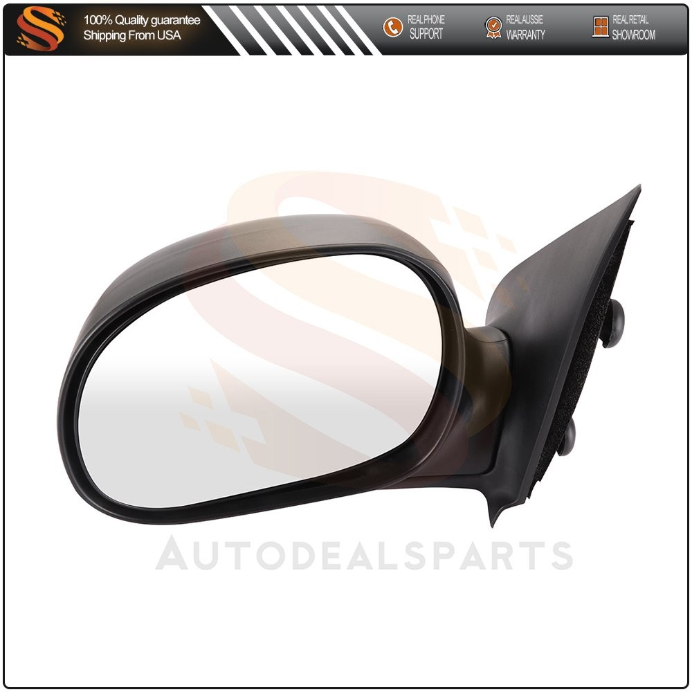 View Mirror Compatible With 1997-2004 Ford F-150 Driver Side Manual Fold Black