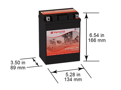 Yuasa YTX14AHL-BS 210CCA Battery (Replacement) by SigmasTek
