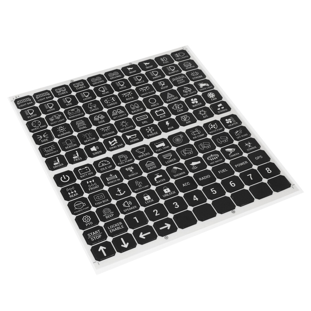 Auxbeam 120Pcs Switch Panel Sticker For BA80,GA80,BB80,GB80,BC60,GC60,AR-800 US