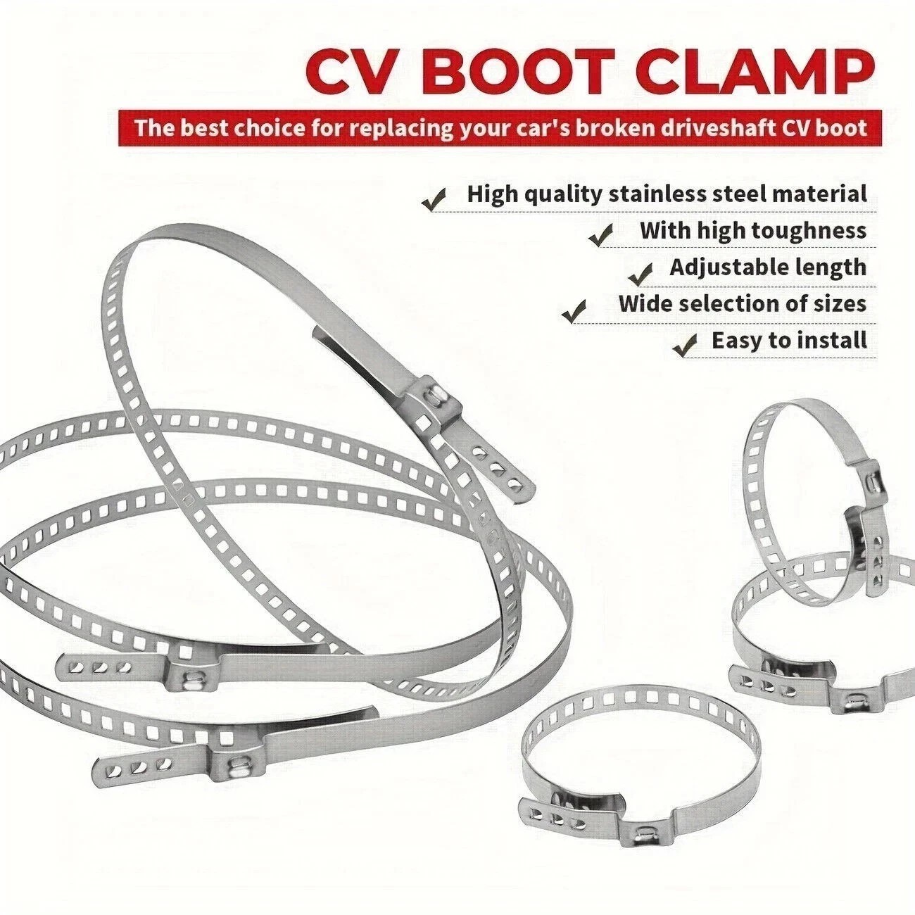 20Pcs CV Joint Boot Clamp Pliers with CV Boot Clamps Kit Ear Type Banding Tool