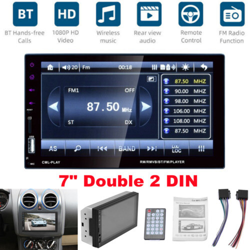 7″ Double DIN Car Stereo Radio Bluetooth MP5 Player Touch Screen Mirror Link USB