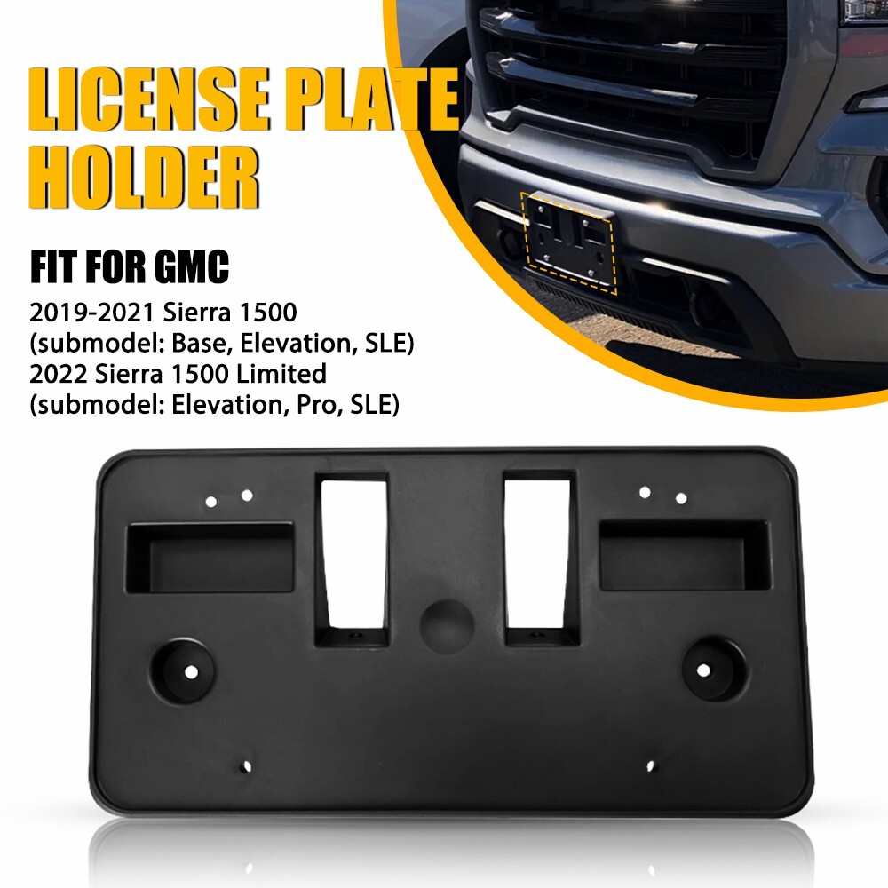 Front License Plate Tag Bracket Holder GM1068198 For 2019-2022 GMC Sierra 1500 T