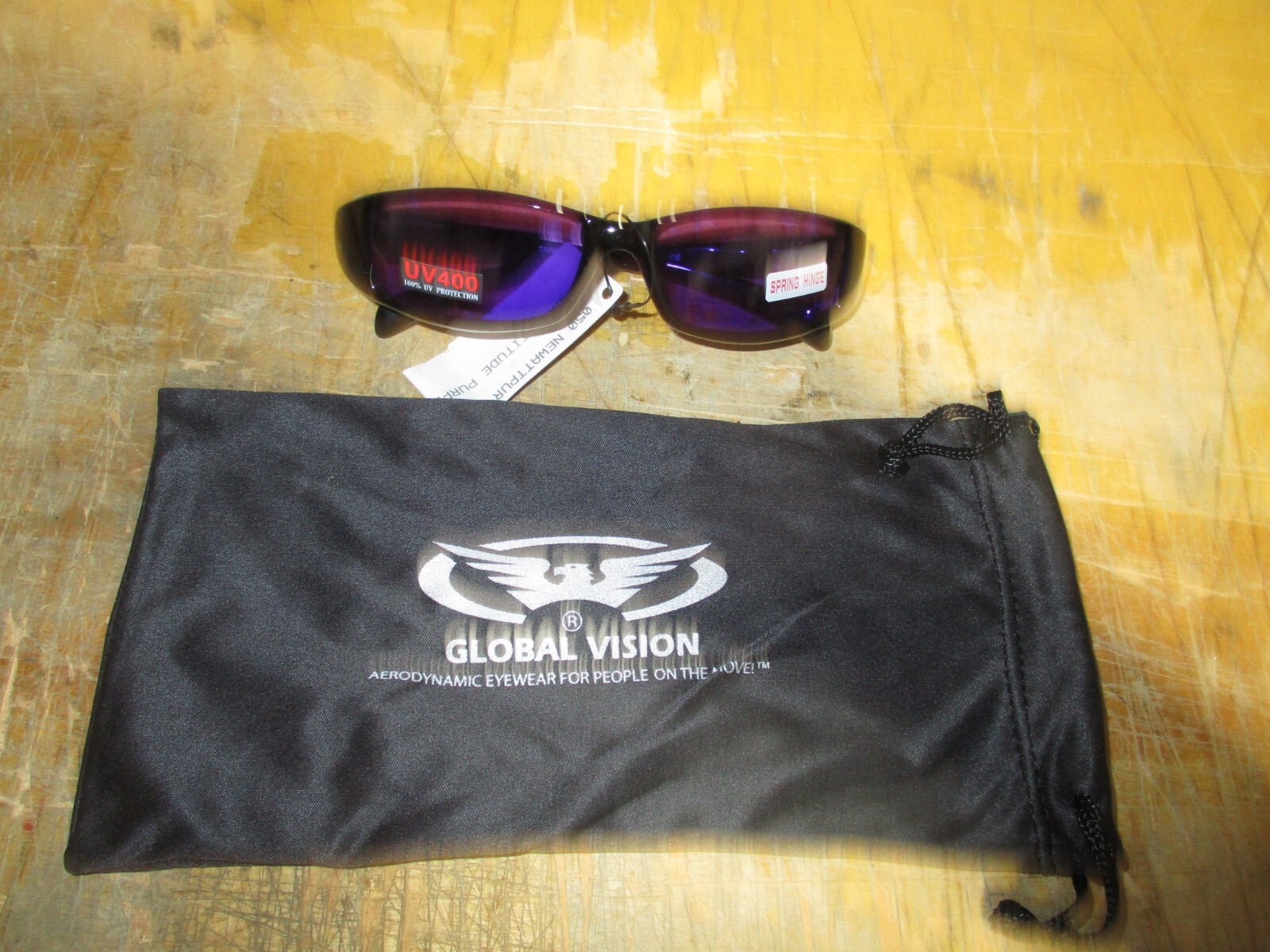 NEW GLOBAL VISION NEW ATTITUDE C SUNGLASSES WITH PURPLE UV400 LENS NEWATTPUR
