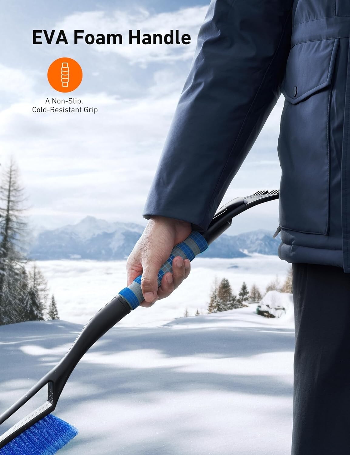 Durable 2-Pack Snow Brush and Ice Scrapers – Light on Paint, Heavy in Snow