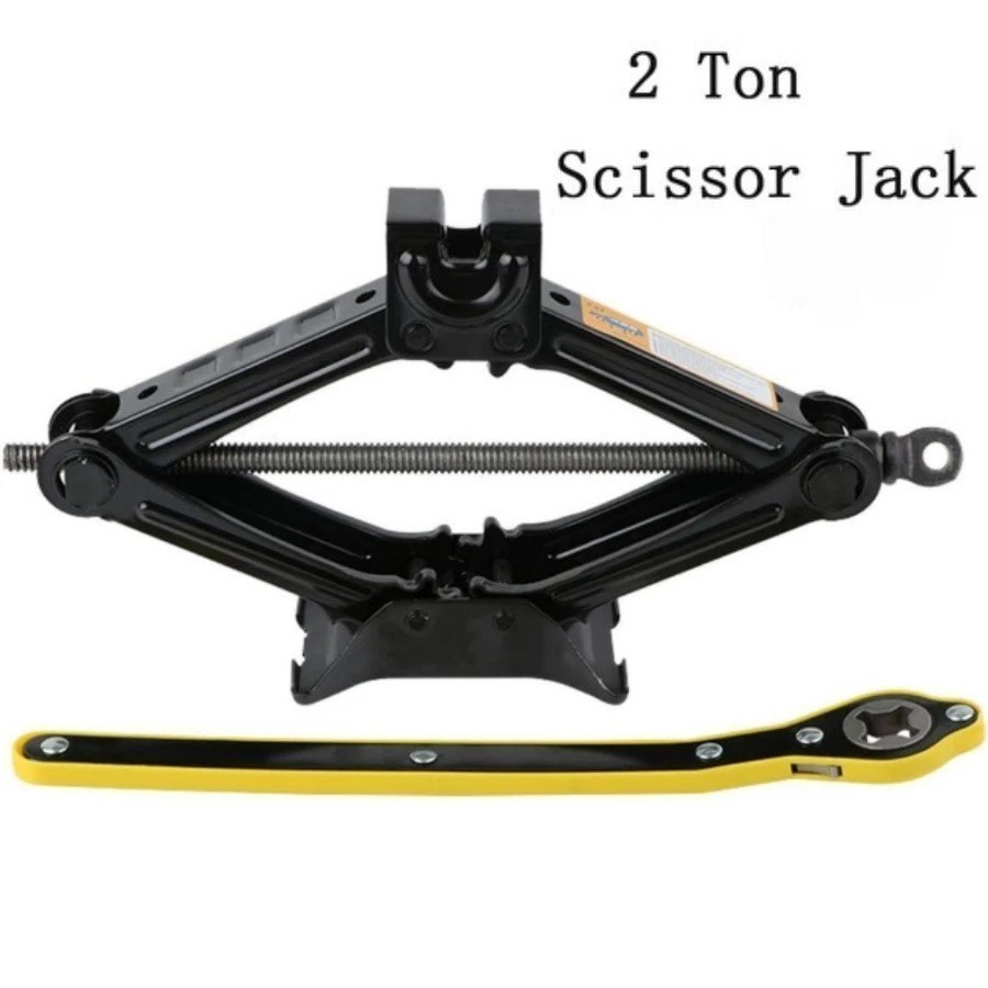 Scissor Jack 2Ton (4,409 lbs) Steel Scissor Car Kit Lift Jack Kit w/Lug Wrench .