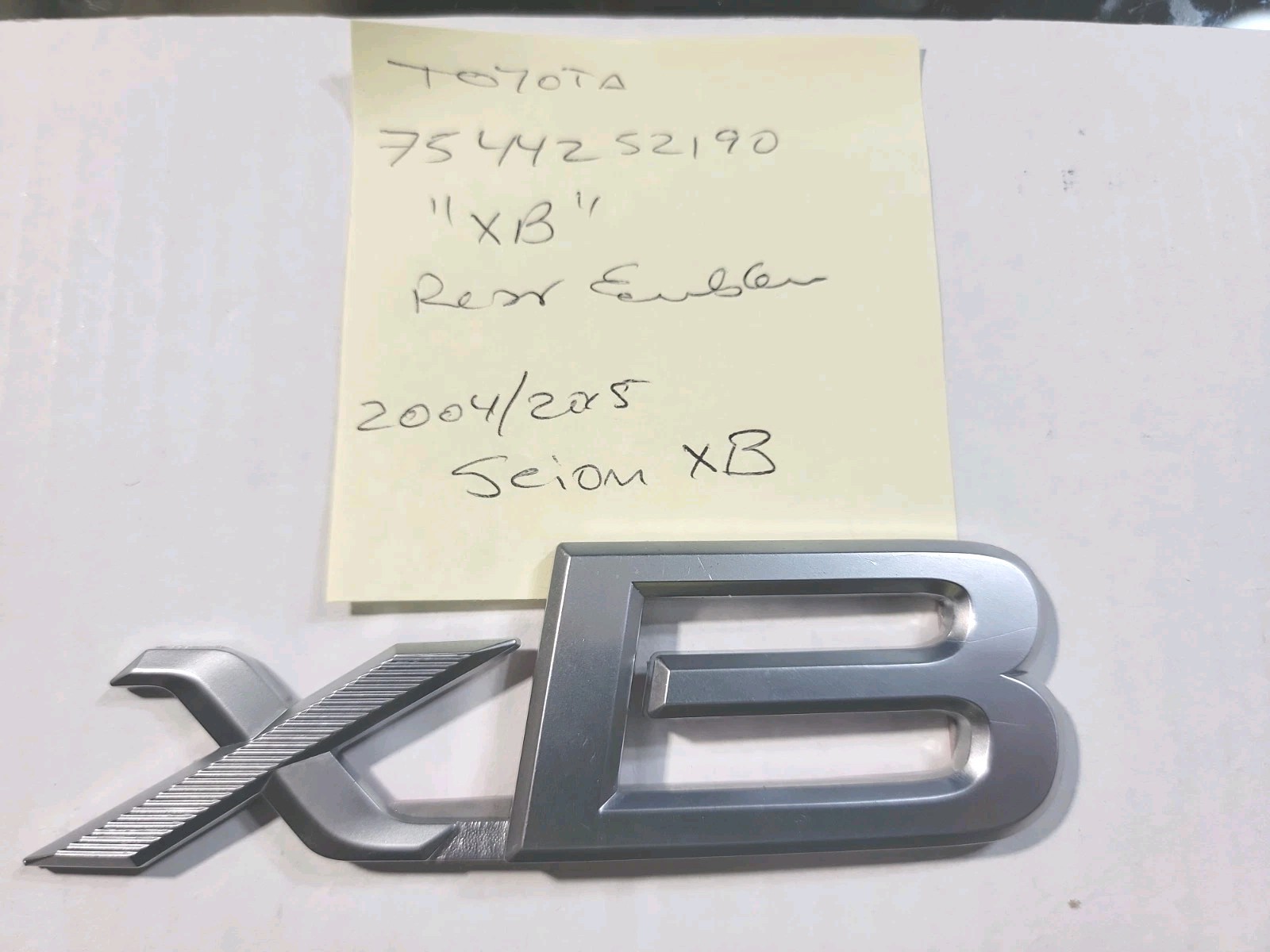 TOYOTA 7544252190 “xB” REAR EMBLEM OEM REFURBISHED 2004/2015 SCION XB