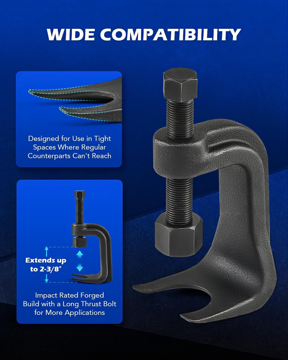 Universal Ball Joint Puller with Lower Control Arm Prying Tool 2-3/8 in.