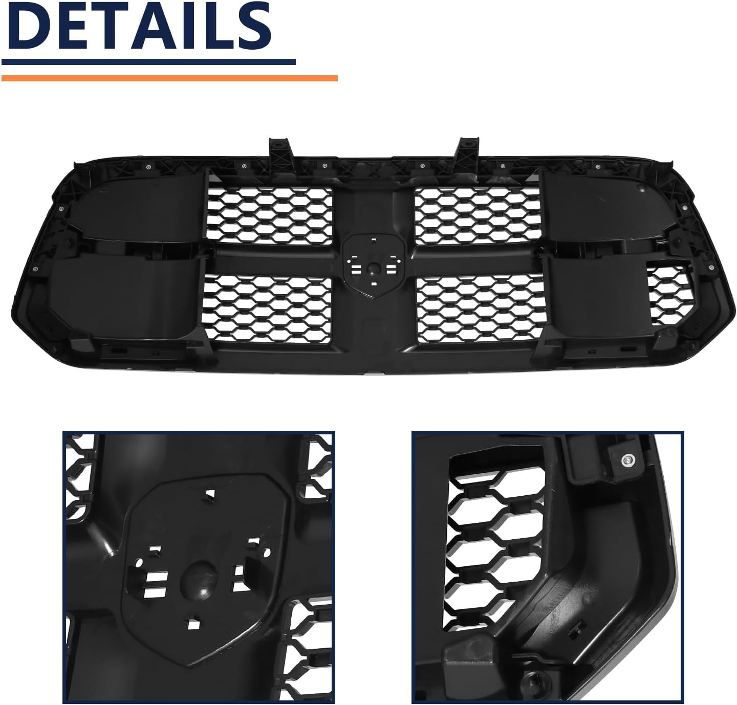 Gloss Black Honeycomb Front Grille For Dodge Ram 1500 2013-2018