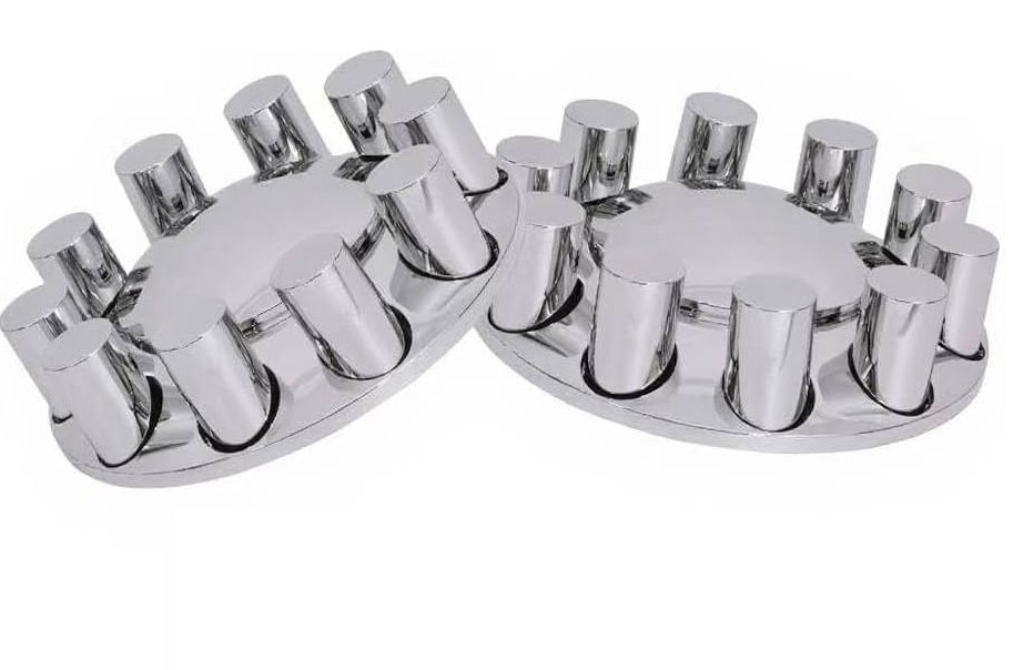 Plastic Wheel Hub Covers w/ 33mm Cylinder Lug Nut Cover for Semi Truck (2 Front)