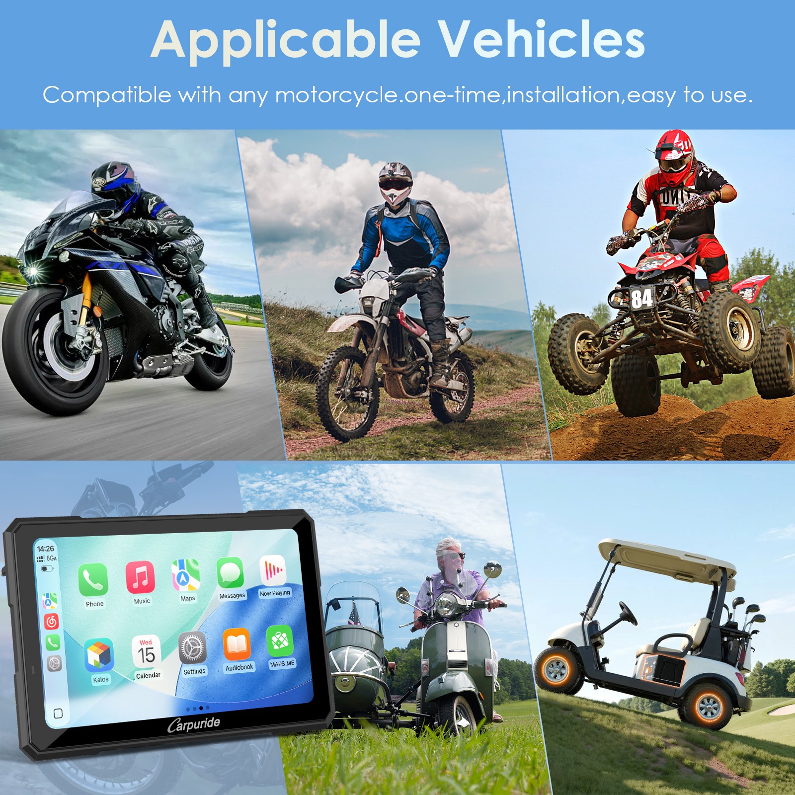 Carpuride W702 Plus Wireless Moto Stereo Install Apps Built in GPS Dual Cameras