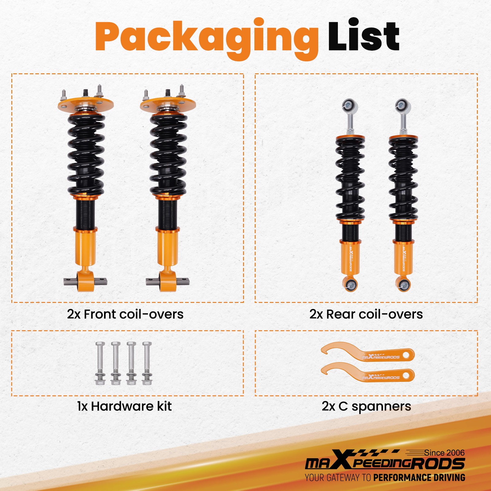 MaXpeedingrods Coilovers Lower Suspension Kit For Chevy Tahoe Suburban GMC Yukon