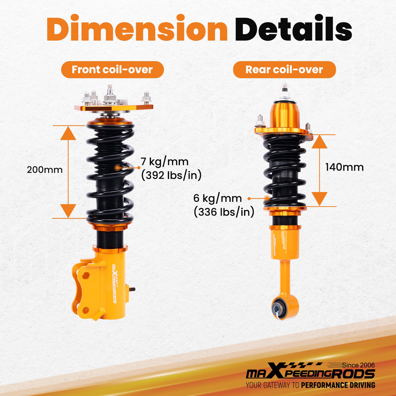 MaXpeedingrods 24 Way Coilovers Suspension Kit for Mitsubishi Lancer 02-06