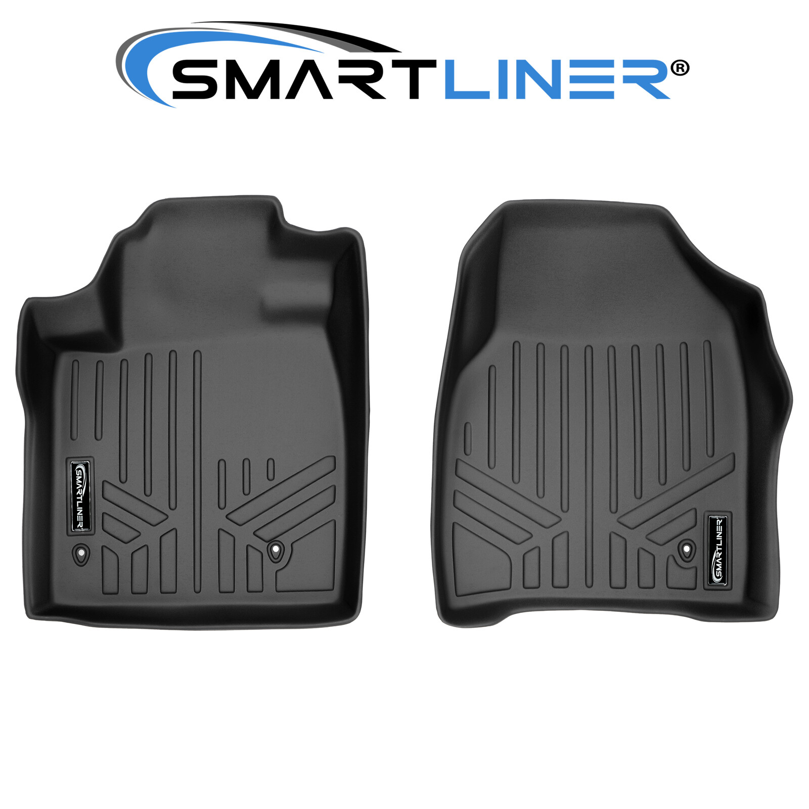 SMARTLINER Custom Fit Floor Mats 1st Row Liner Set Black 2009-2015 Honda Pilot