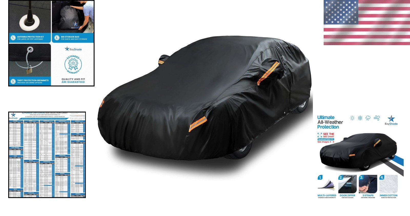 Waterproof Car Cover with 100% UV Protection – Size A0, Fits SUVs & Cars