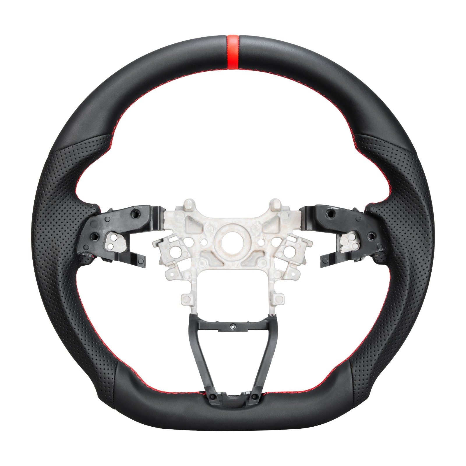 Full Leather Sport Steering Wheel For 2018-2022 Honda 10th Accord Red Stitching