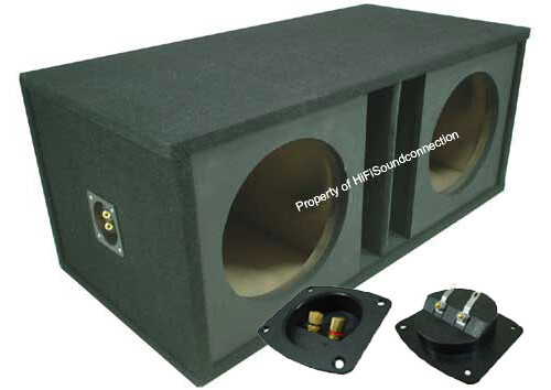 Car Audio Dual 15″ Slot Vented Paintable Baffle Stereo Sub Box Enclosure