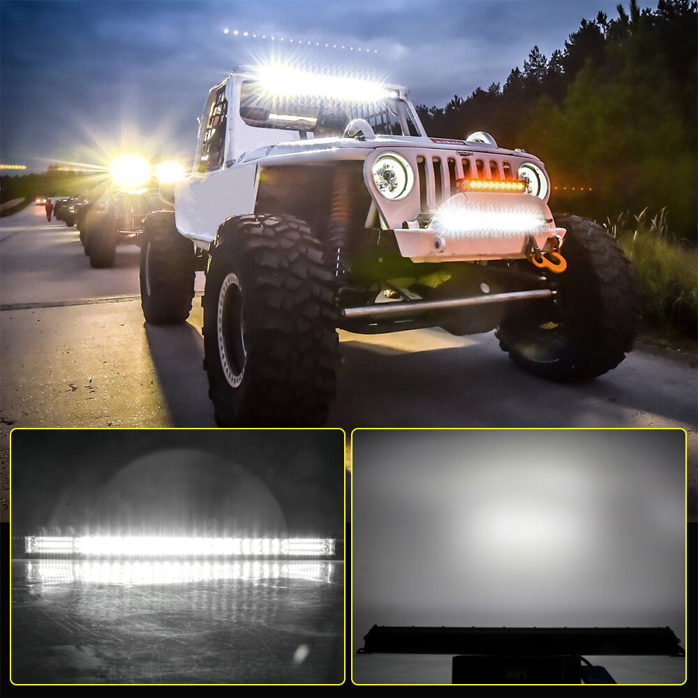 26″inch 2000W Dual Row LED Work Light Bar 4WD Truck SUV ATV Driving Lamp 25/24″