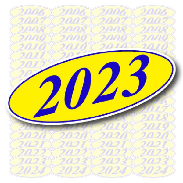 Oval Model Year Auto Dealer Stickers