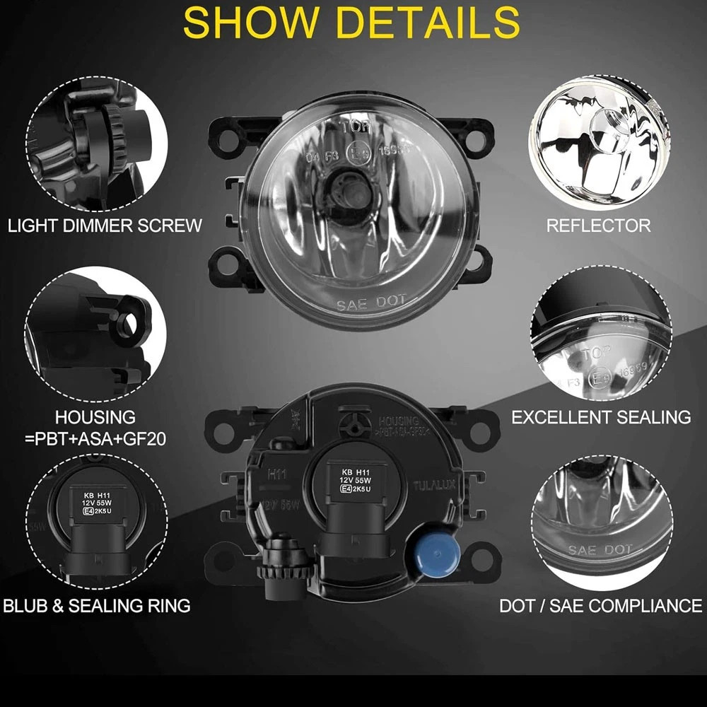 For 2015-2018 Jeep Renegade Clear Lens Bumper Fog Light Lamp Pair OE Replacement