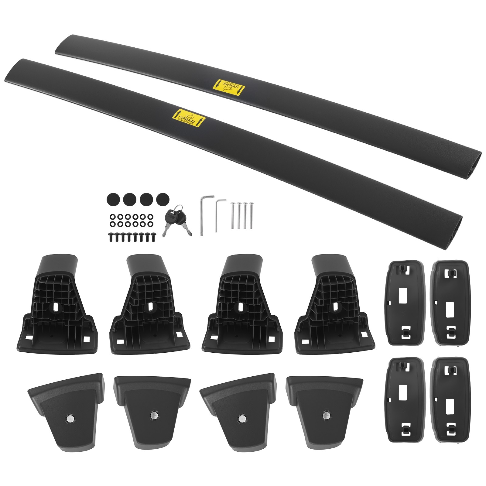 Aluminum Alloy Roof Bars for Kia Soul 2020-2025 Black Cross 45KG Load