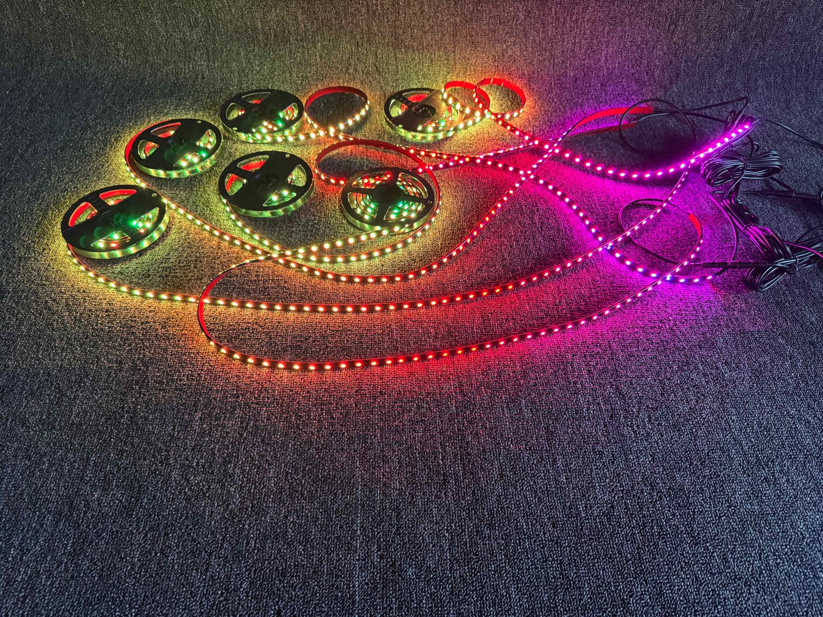 BlackOut Tinted 12PCS 4FT Smoked CHASING Dream Color IP65 Flexible Light Strips