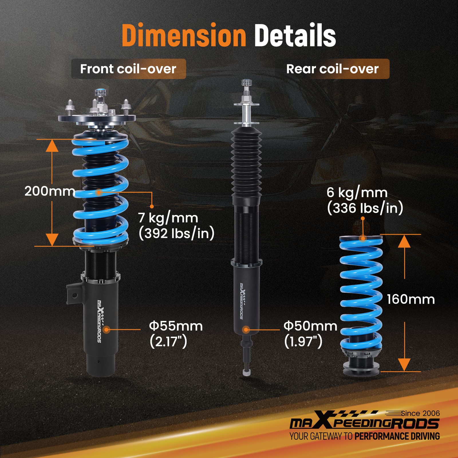 MaXpeedingrods T6 Coilover Suspension Kit for BMW E82 E88 128i 135i 08-13 RWD