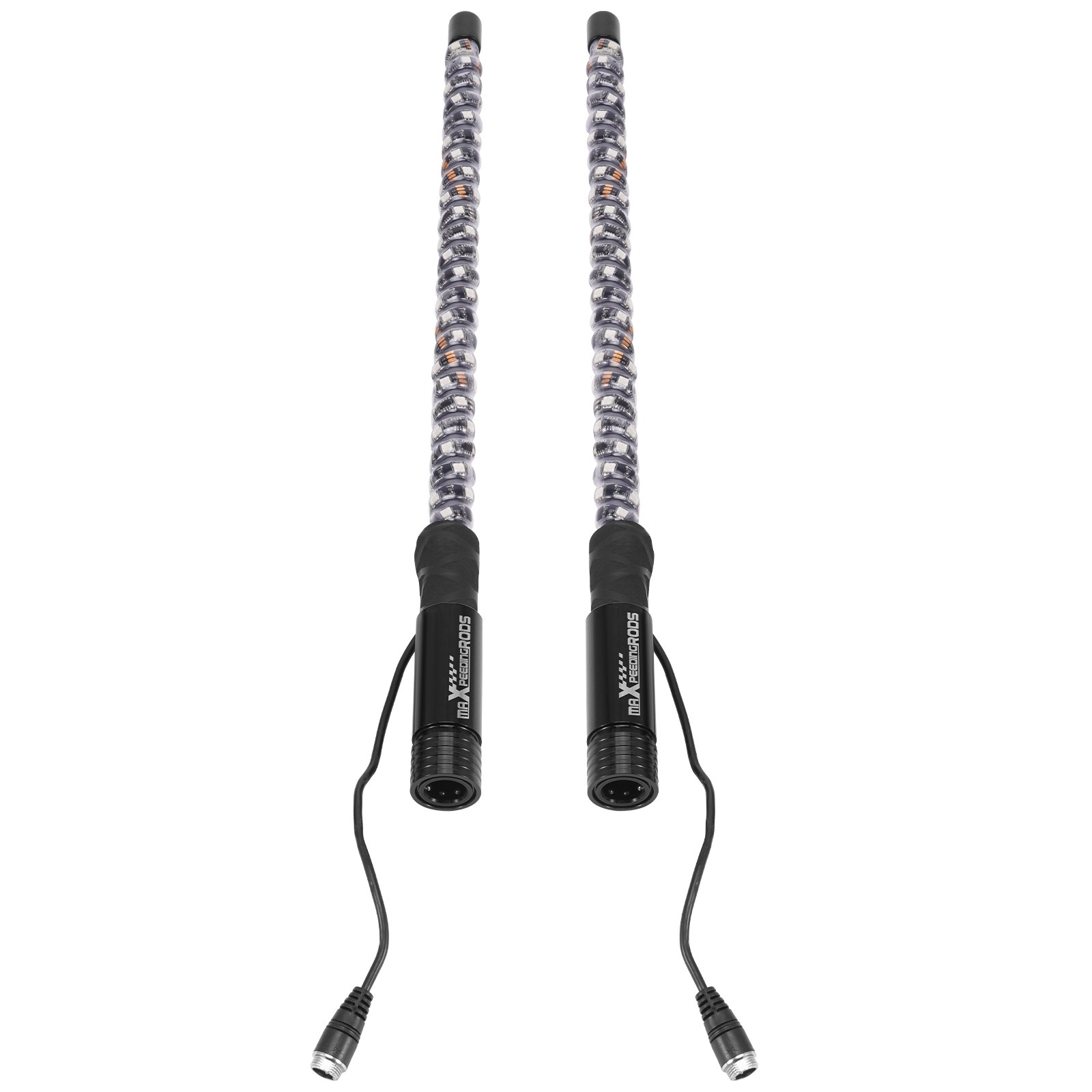 2PCS 2FT Fat Whip Lights W/ Falg APP & Remote Control for UTV ATV RZR SXS 4WD