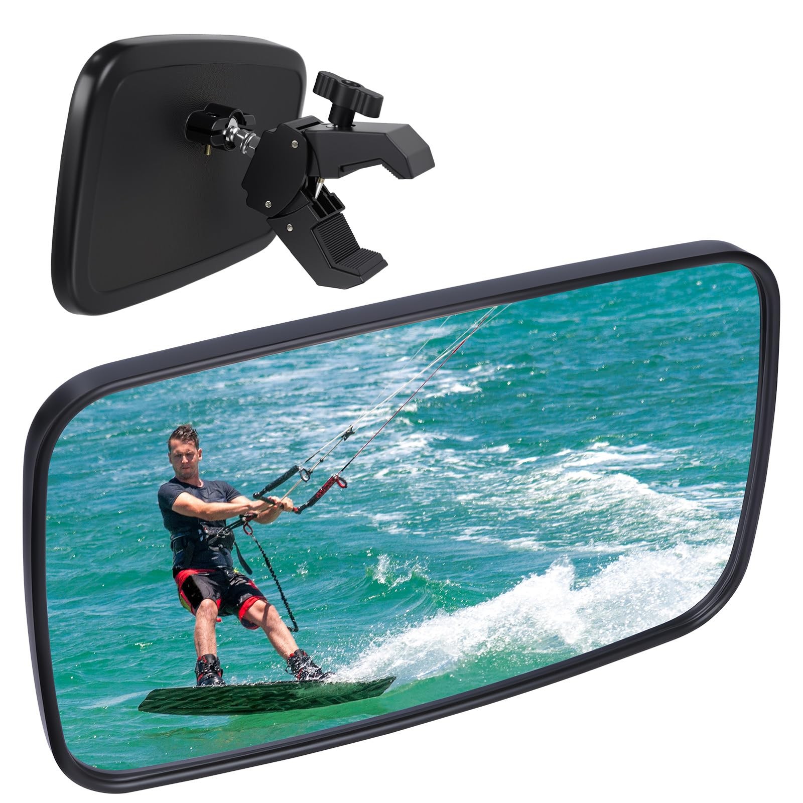 universal rear view mirror，boat mirror view，Suitable for Standard, Black