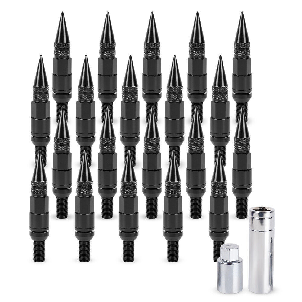 M14x1.5 20PCS Racing Wheel Spike Lug Nuts Lug Bolts Closed End Ball Seat w/ Key