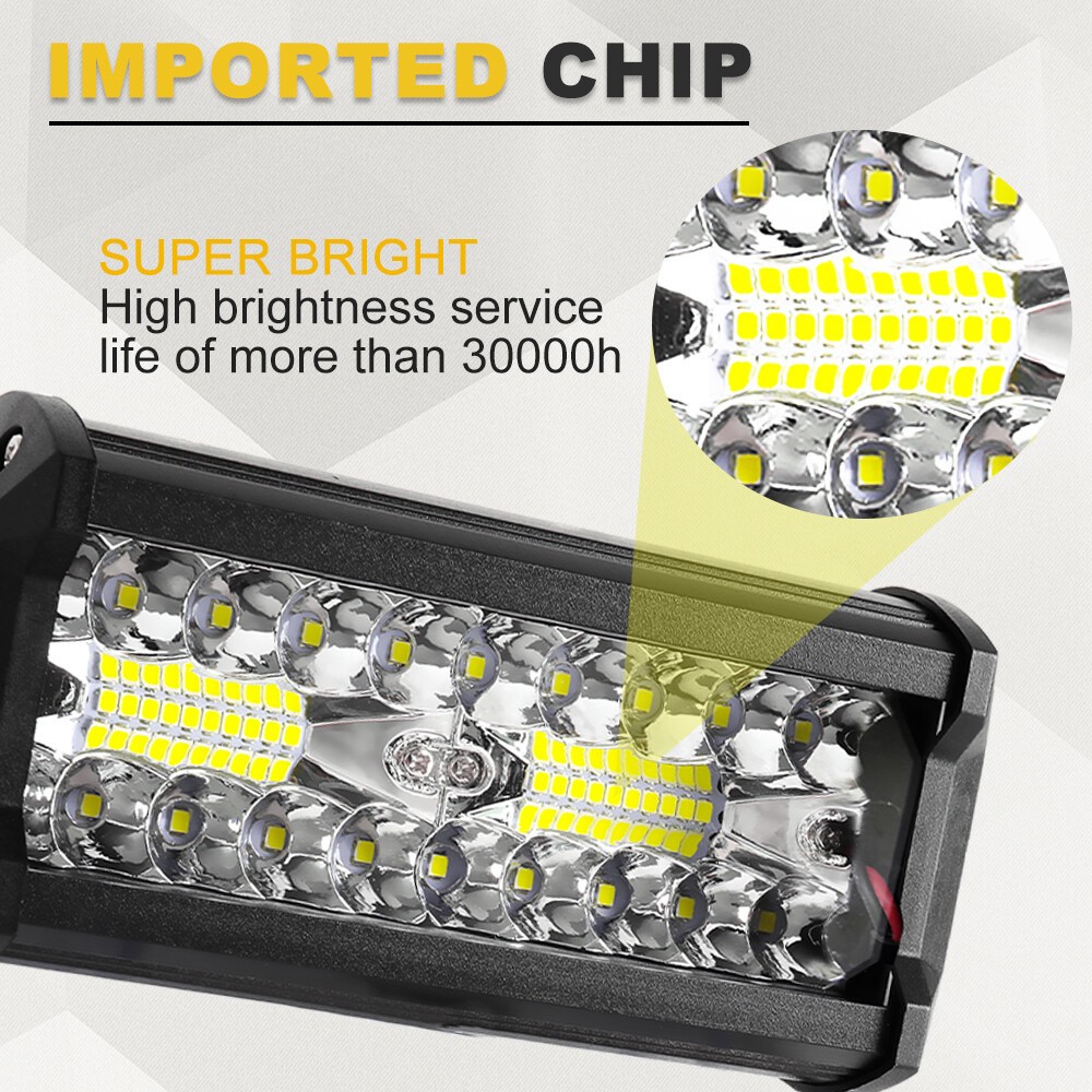 2x 7inch 20000LM LED Work Light Bar Flood Spot Pod Offroad Fog Driving ATV Truck