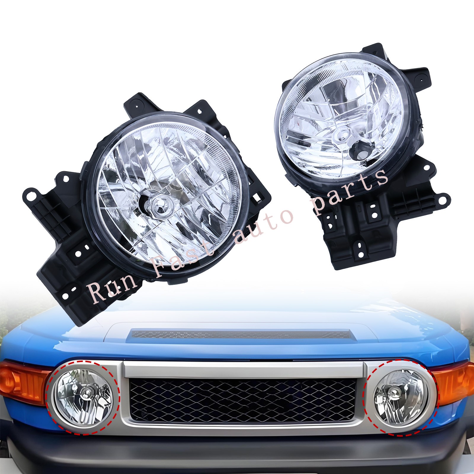 1 Pair Left & Right Headlights Front Lamps Fits Toyota FJ Cruiser 2007-2014