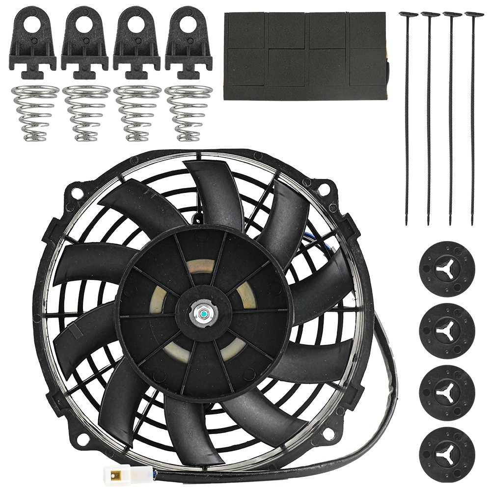 7″inch Universal Slim Fan Pull-in 800CFM Electric Radiator Cooling 12V Mount Kit