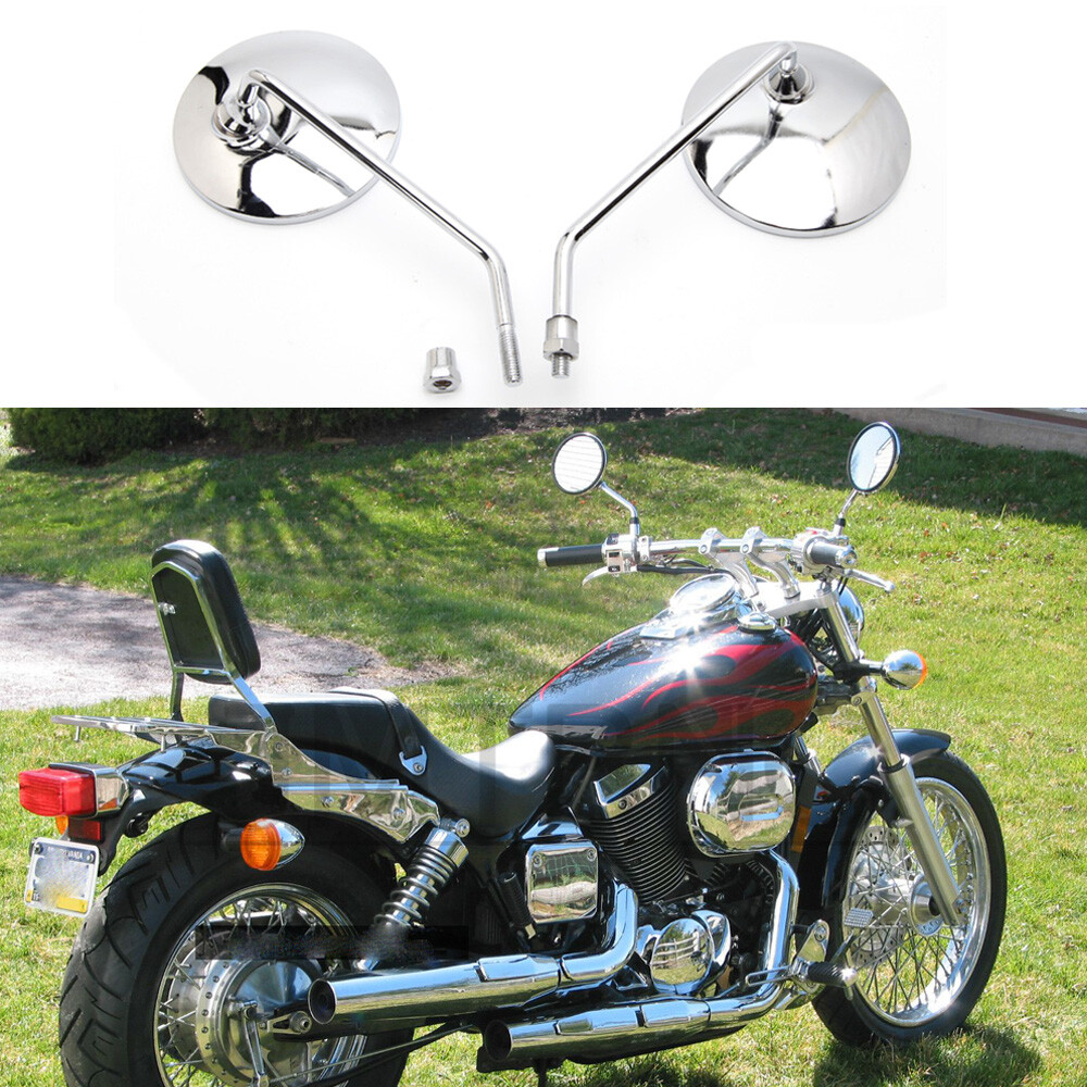 For Genuine Buddy 125cc Scooter Motorcycle Round Rearview Side Mirrors Chrome