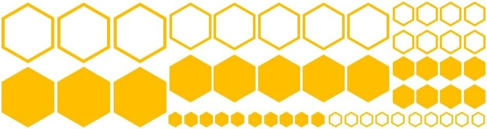 52PCS Car Honeycomb Decals Vinyl Hexagonal Graphics Sticker Body Side Sticker