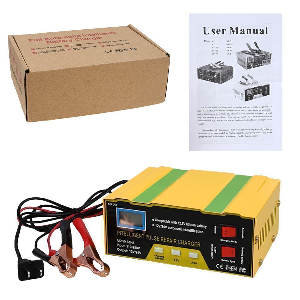 Car Battery Charger Heavy Duty 12V/ 24V Automatic Intelligent Pulse Repair