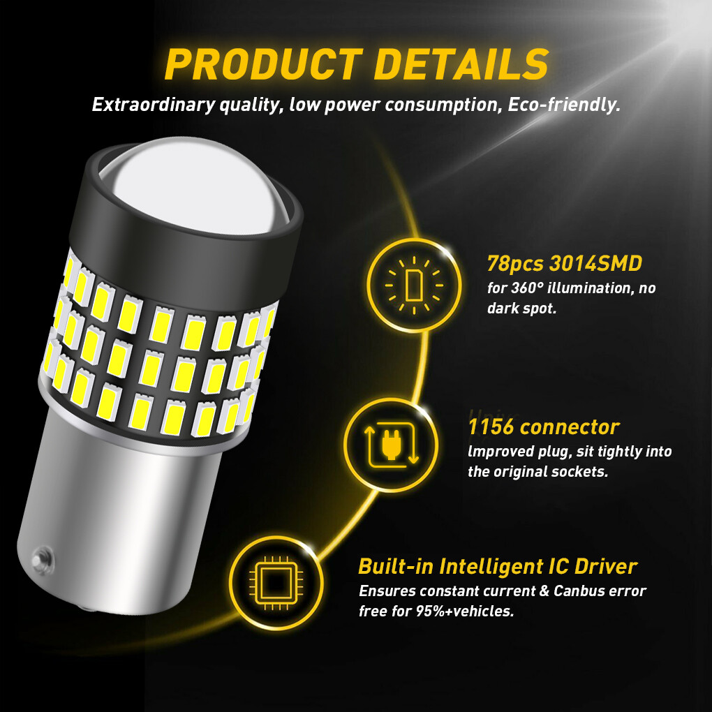 2pc 1156 LED Backup Reverse Light Bulbs Kit 6000K For Buick Century 1989 – 2005