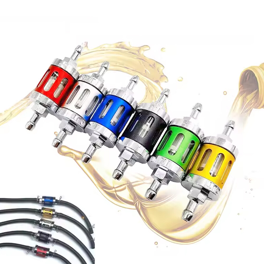 Universal 8mm Fuel Filter Engine Inline Gas Fuel Line Filter CNC Glass Filter
