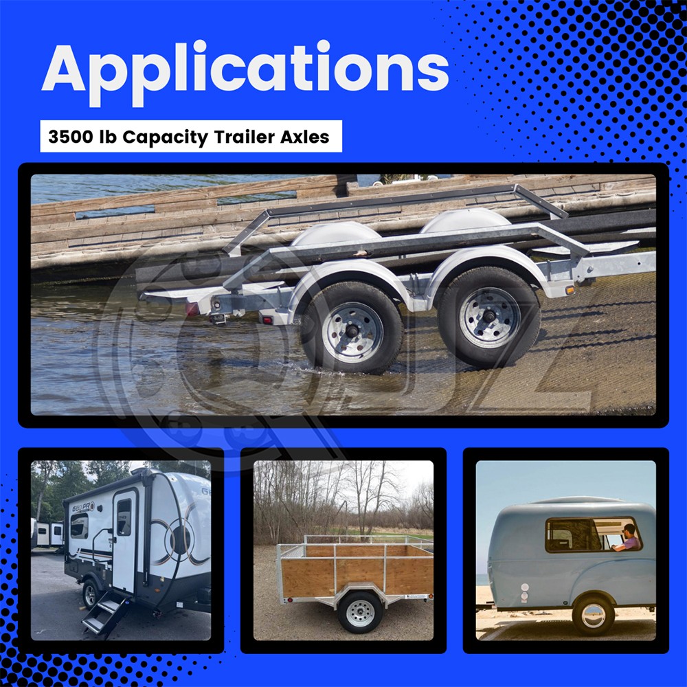 [2-Set] 3,500lb Trailer Axle Idler Kit 5 on 4.5″ Pre-Greased with Hardware