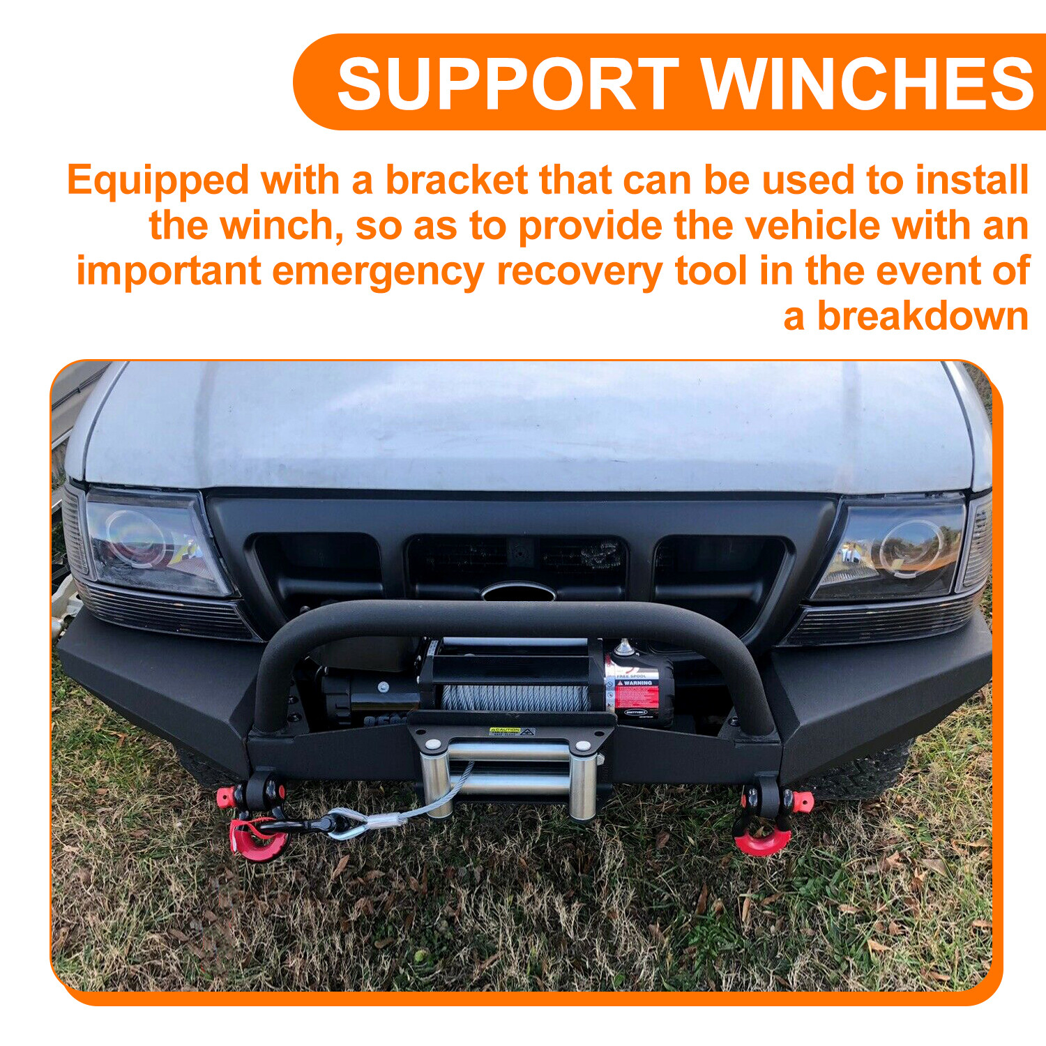 For 1998-2011 Ford Ranger Modular Front Black NEW Winch Bumper with Bull Bar