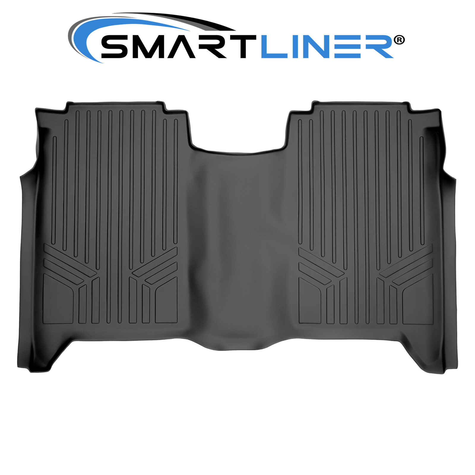 SMARTLINER Floor Mats Liner 2nd Row Black for 2004-2015 Nissan Titan Crew Cab