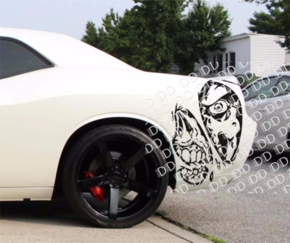 2x Pair Zombie Team Skull 4×4 Graphic Fender Side Car Truck Vinyl Sticker Decal