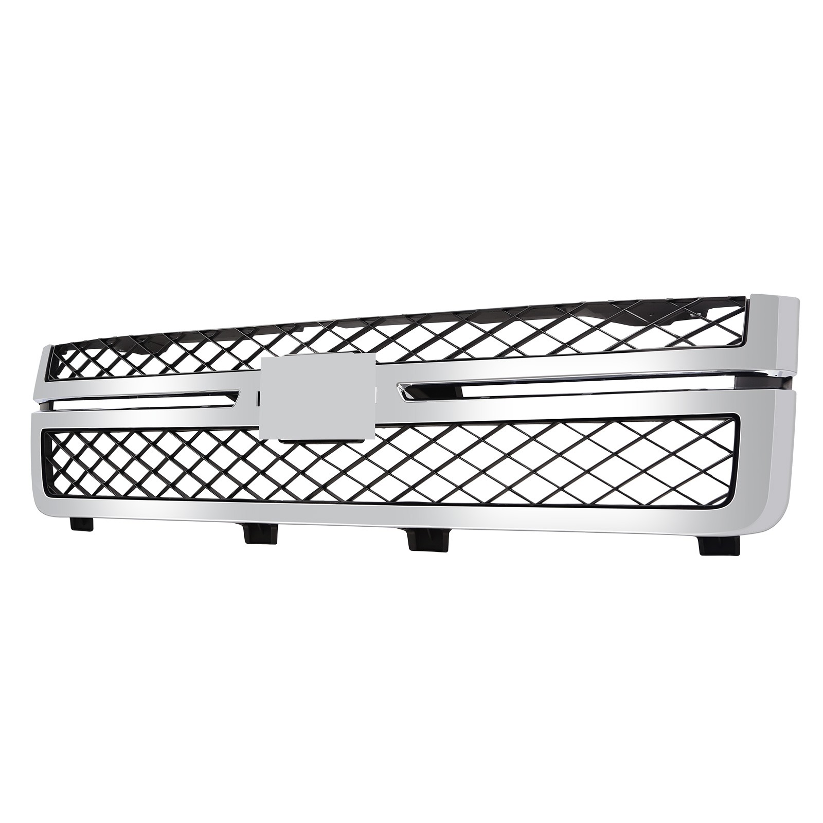 Front Grille Assembly Fit For 2011-2014 Silverado 2500 3500 HD Black and Chrome